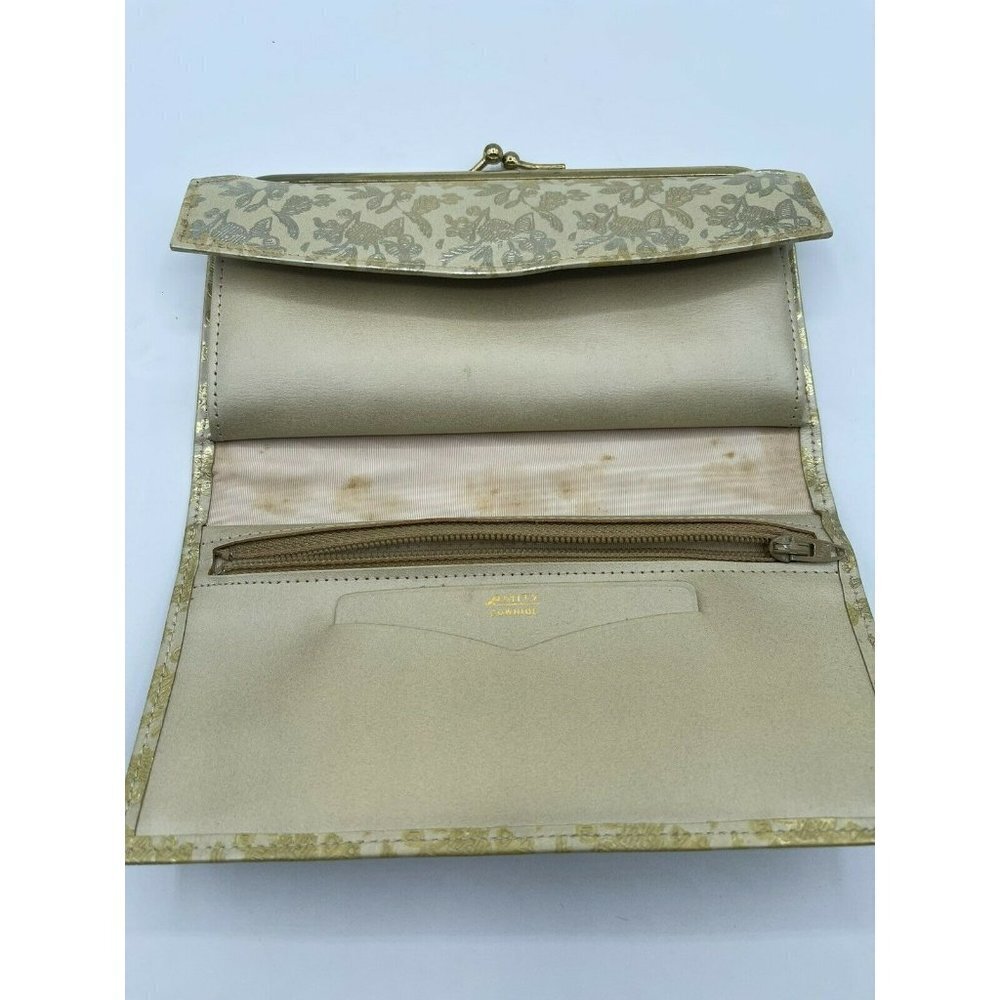 Vintage Mid Century Ladies Gold Floral Amity Wallet - Picture 3 of 5